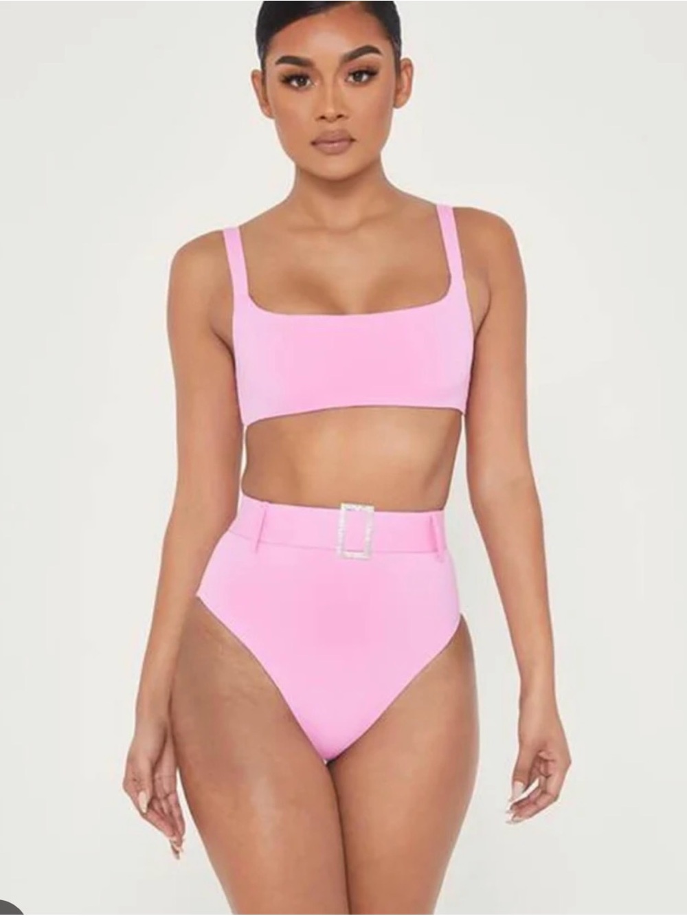 Meshki Black High-Waist Belted Bikini Bottoms